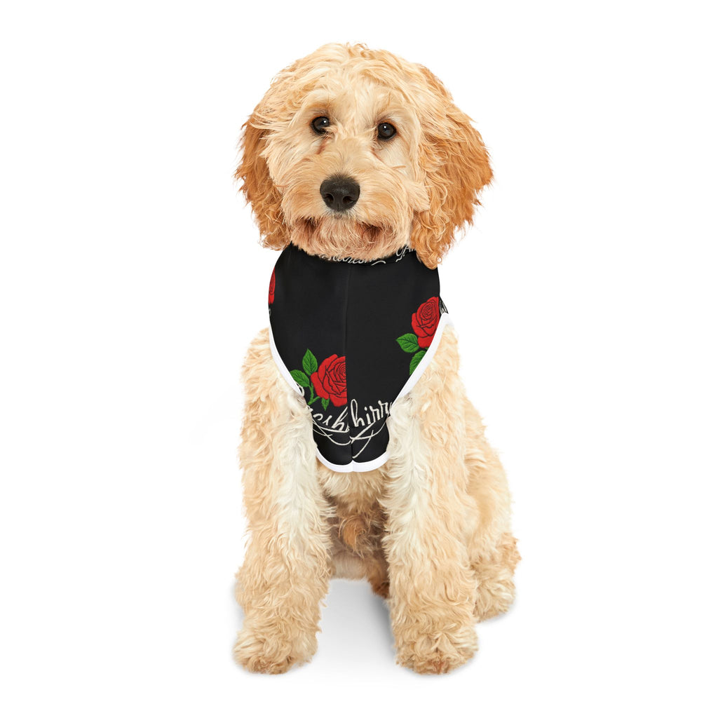 Pet Hoodie — Black Rose "Baeshirr" Dog Hoodie | Romantic Floral Pet Sweatshirt