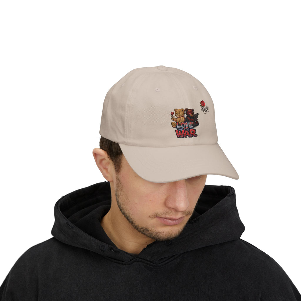Dad Cap — 'Love War' Teddy Bear Rose Embroidered Baseball Hat