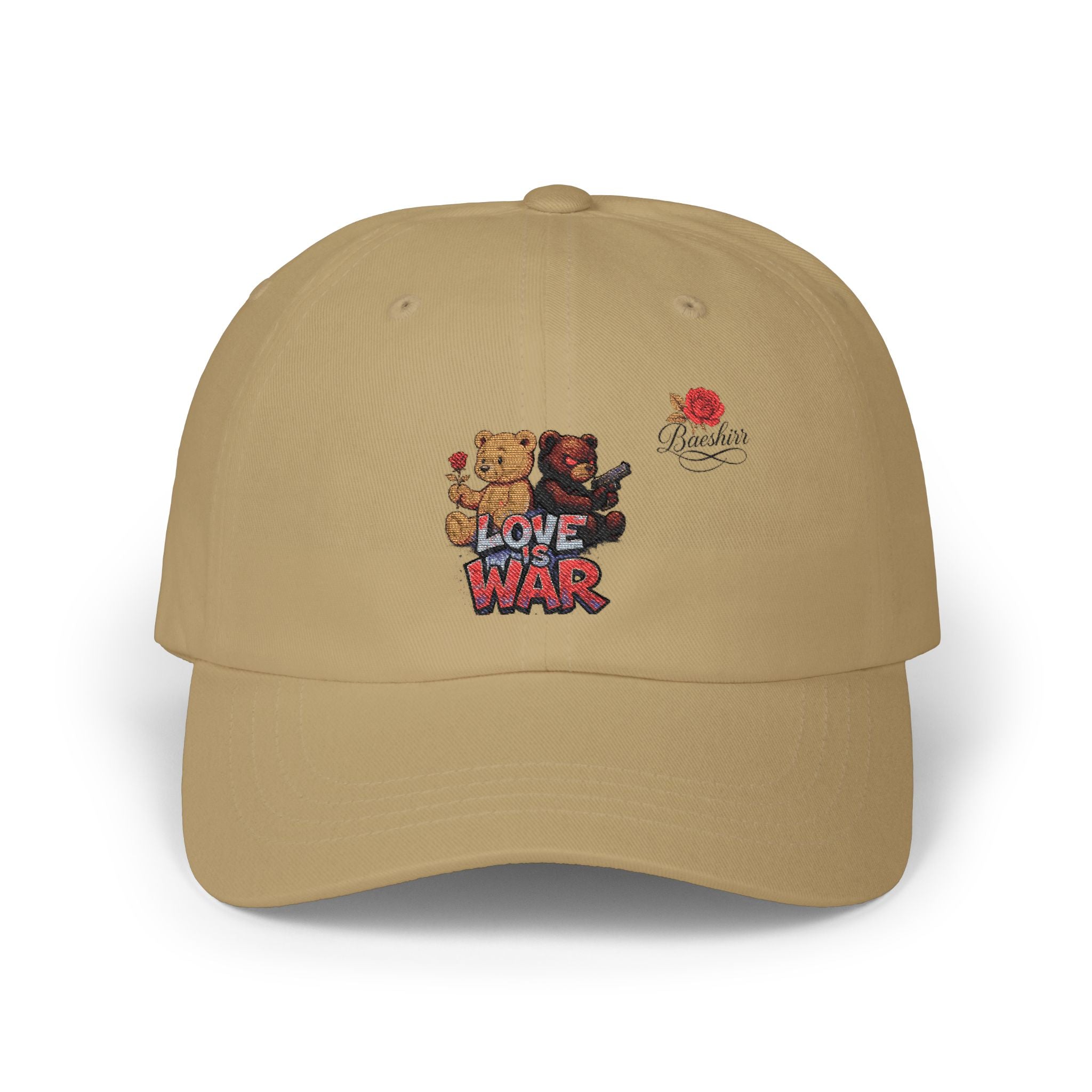 Dad Cap — 'Love War' Teddy Bear Rose Embroidered Baseball Hat