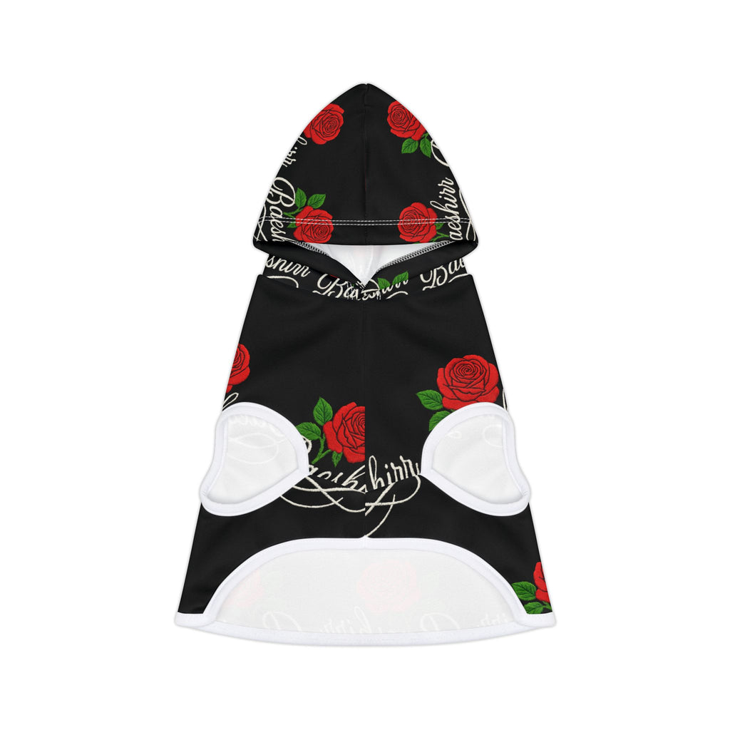 Pet Hoodie — Black Rose "Baeshirr" Dog Hoodie | Romantic Floral Pet Sweatshirt
