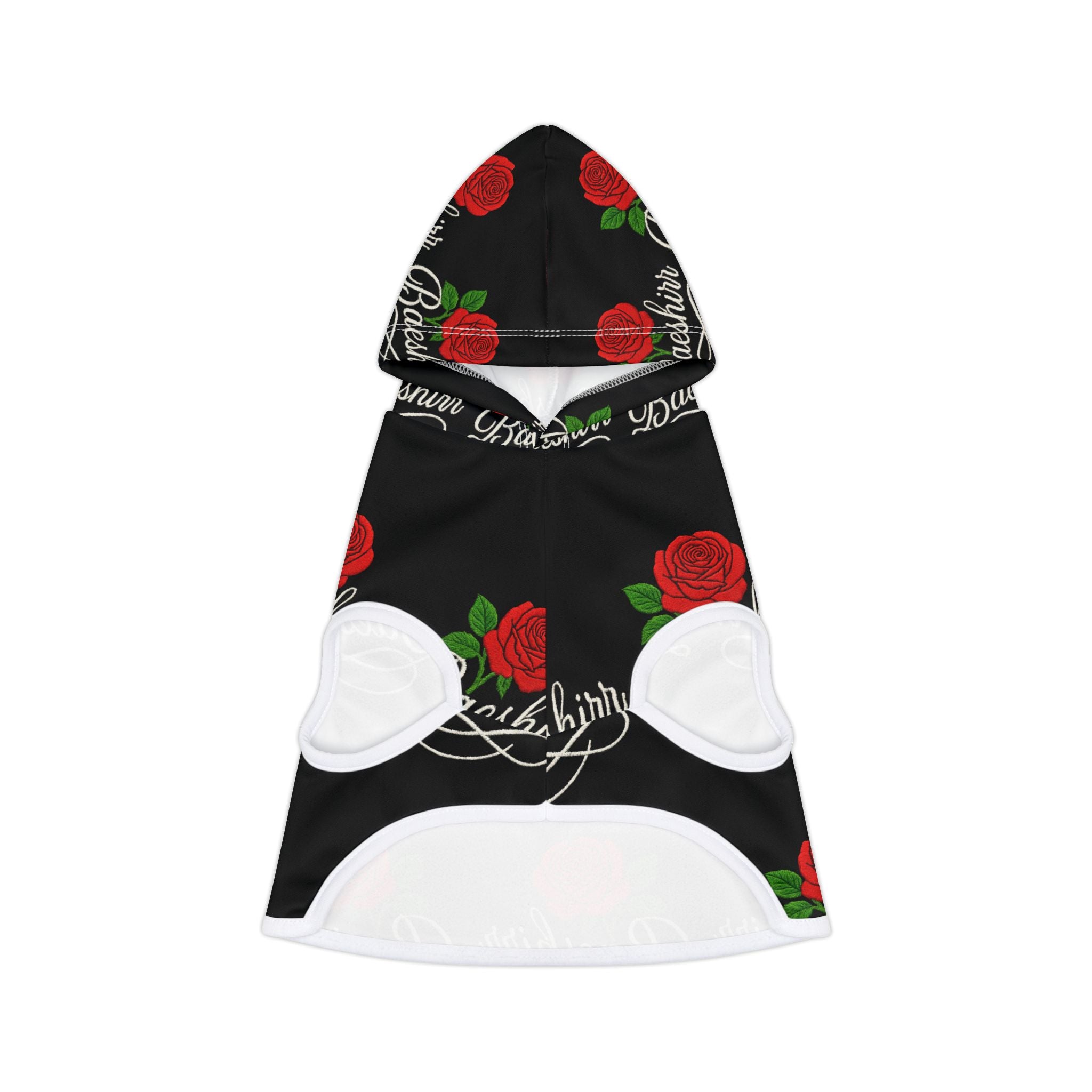 Pet Hoodie — Black Rose "Baeshirr" Dog Hoodie | Romantic Floral Pet Sweatshirt