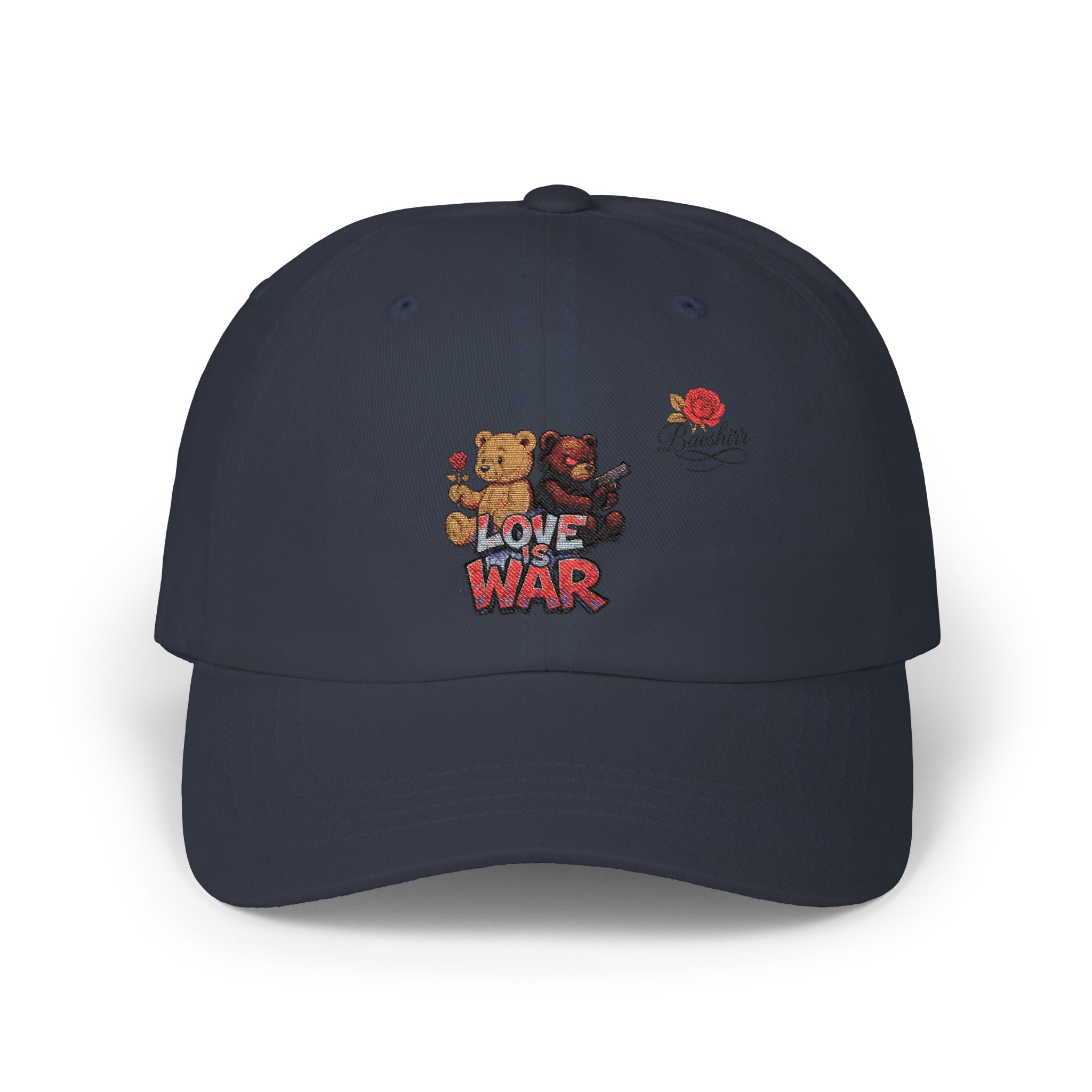 Dad Cap — 'Love War' Teddy Bear Rose Embroidered Baseball Hat