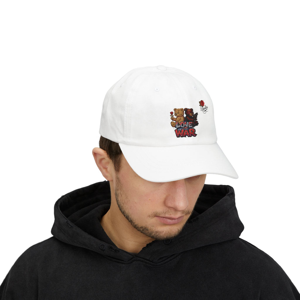 Dad Cap — 'Love War' Teddy Bear Rose Embroidered Baseball Hat