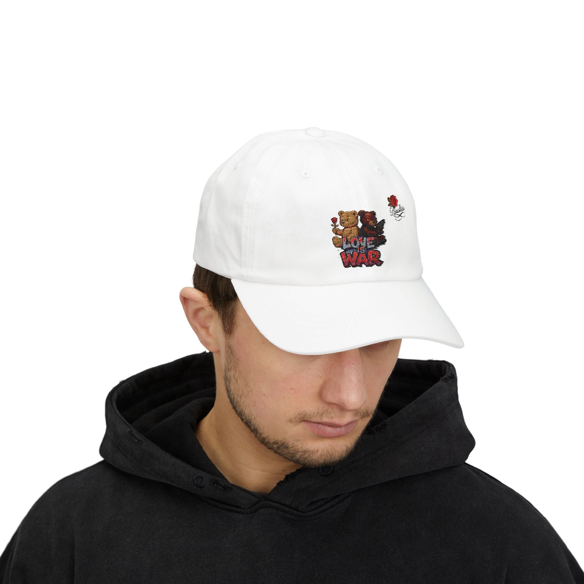 Dad Cap — 'Love War' Teddy Bear Rose Embroidered Baseball Hat