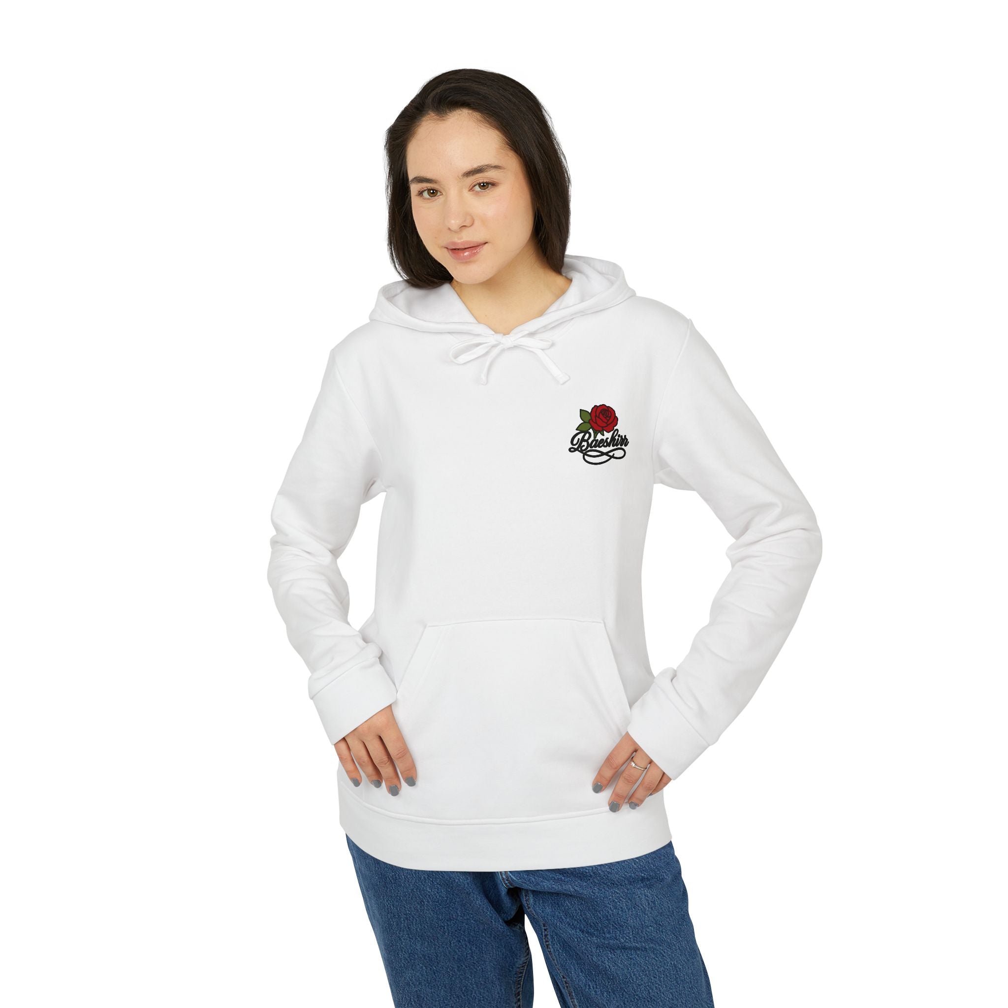 Love & War Teddy Graphic Hoodie — White Fleece Pullover