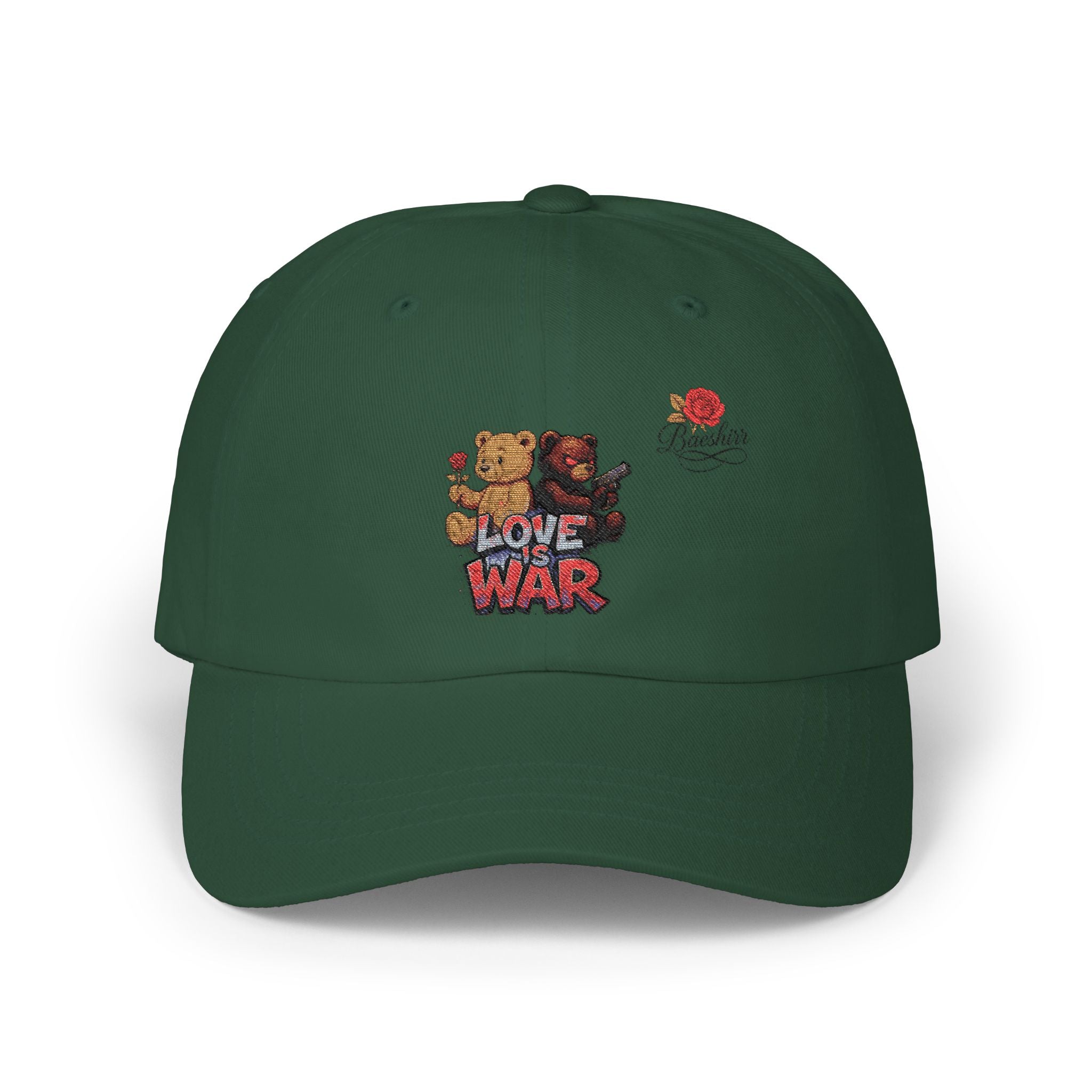 Dad Cap — 'Love War' Teddy Bear Rose Embroidered Baseball Hat