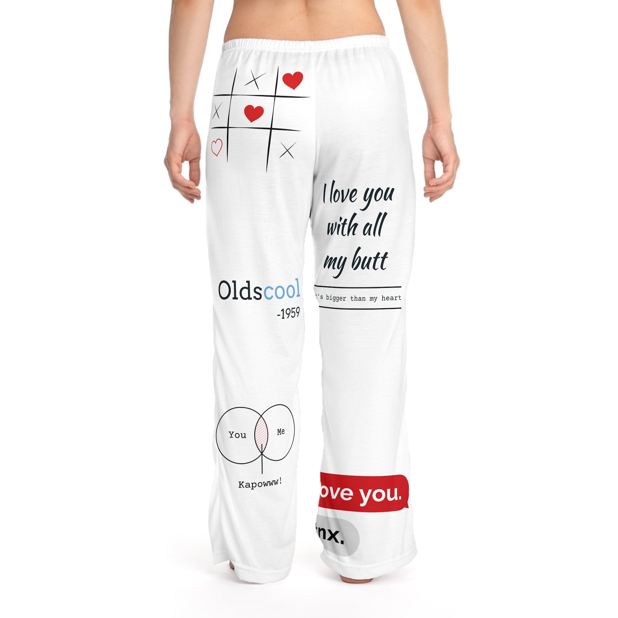 Women's Pajama Pants — Graphic Love & Positive Message Lounge Pants
