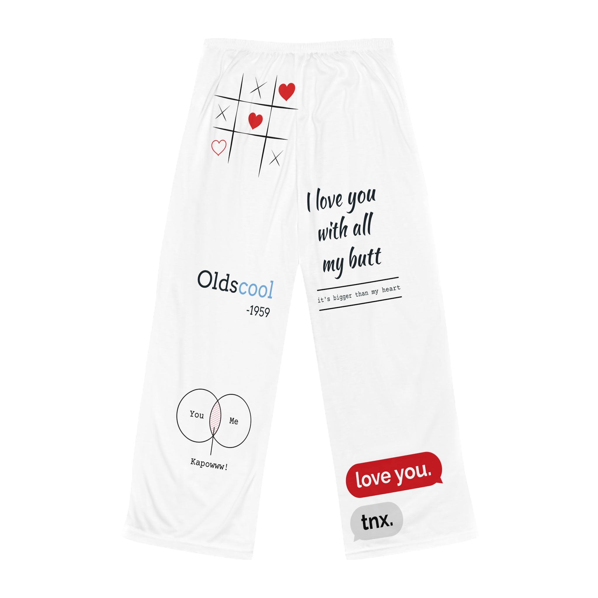 Women's Pajama Pants — Graphic Love & Positive Message Lounge Pants