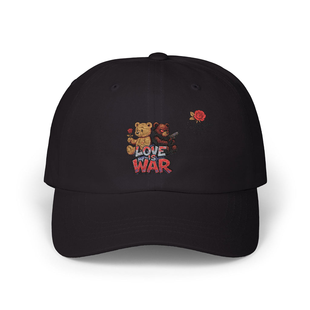Dad Cap — 'Love War' Teddy Bear Rose Embroidered Baseball Hat