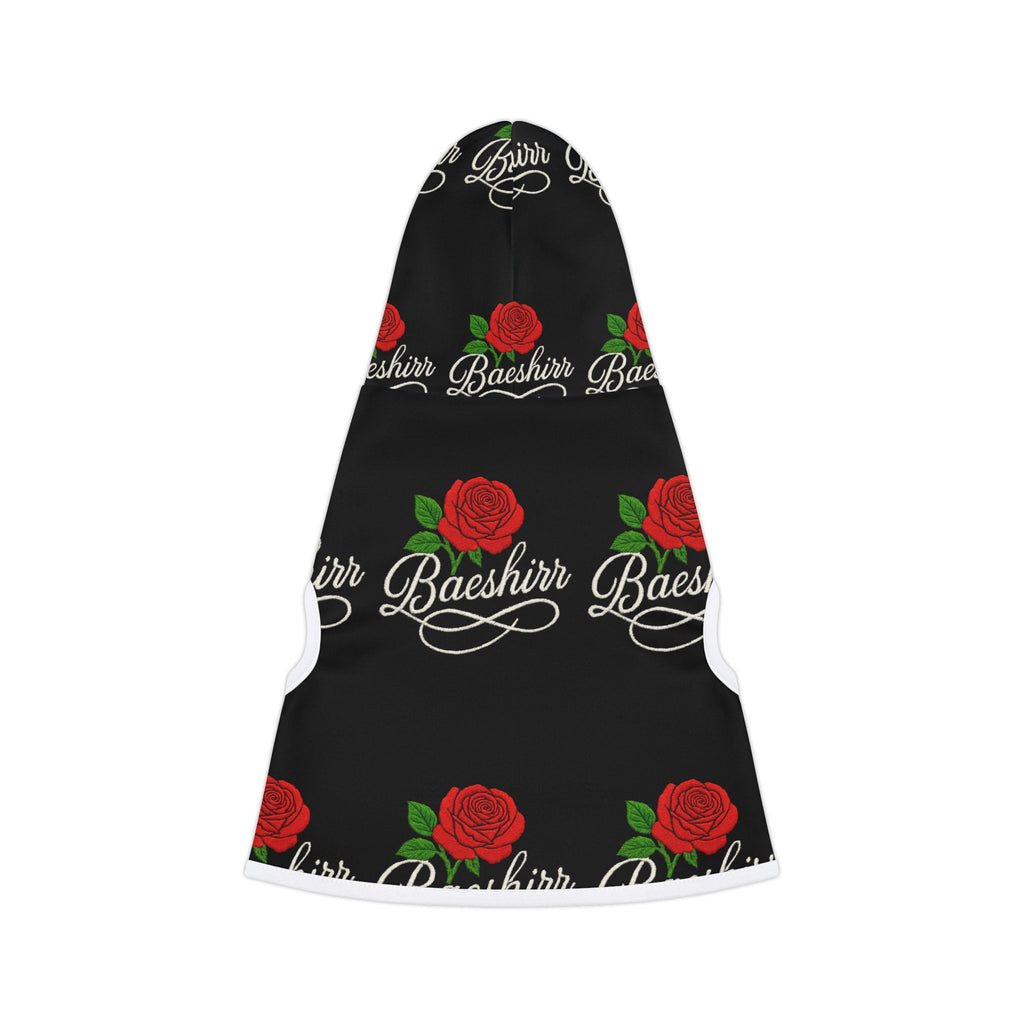 Pet Hoodie — Black Rose "Baeshirr" Dog Hoodie | Romantic Floral Pet Sweatshirt