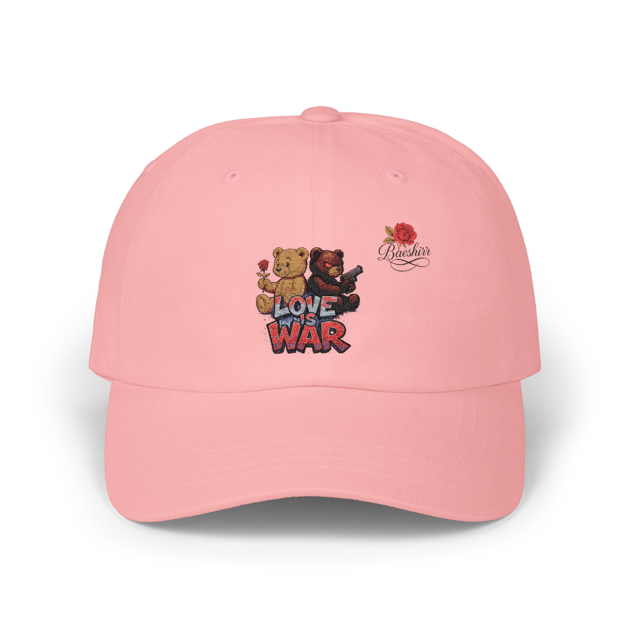 Dad Cap — 'Love War' Teddy Bear Rose Embroidered Baseball Hat