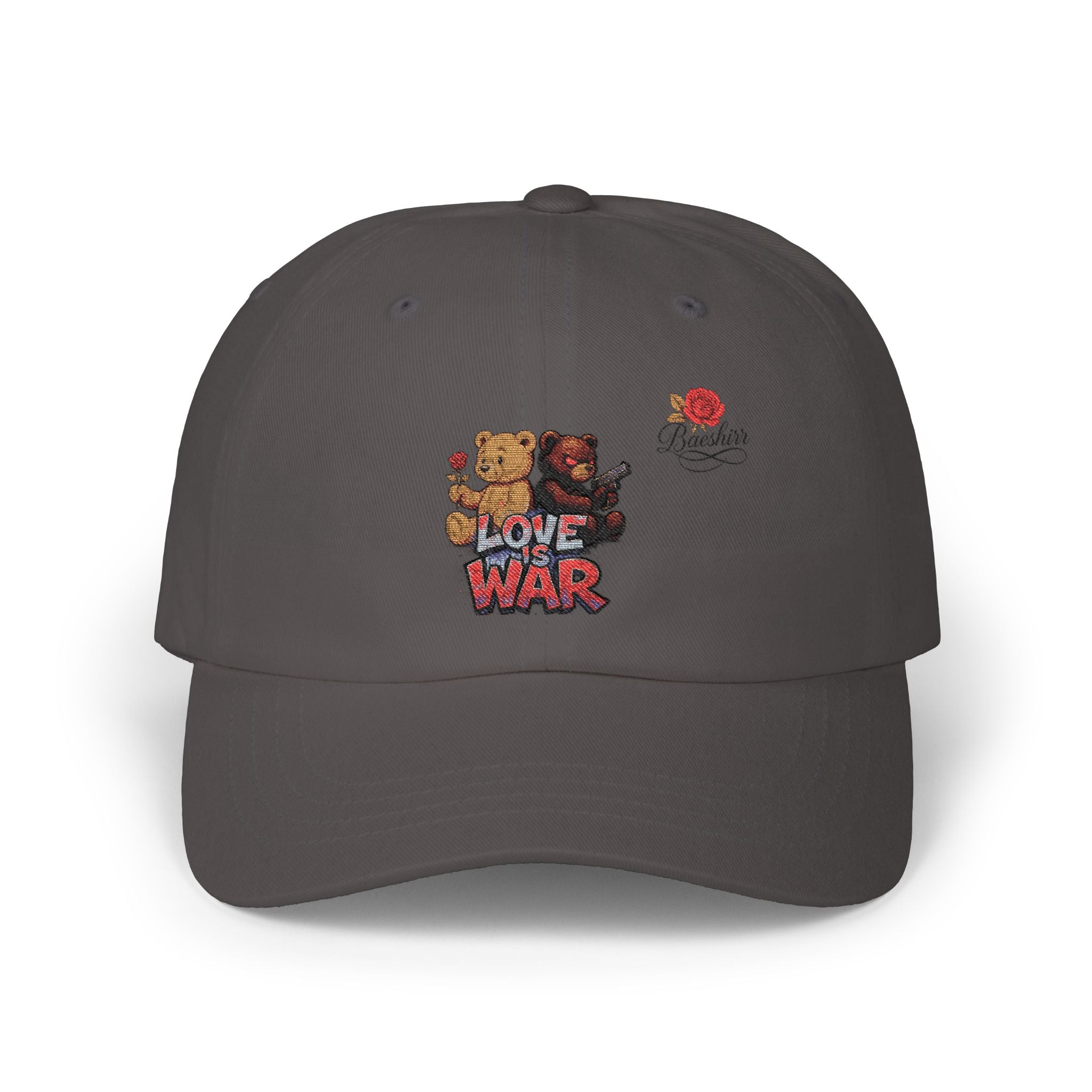 Dad Cap — 'Love War' Teddy Bear Rose Embroidered Baseball Hat